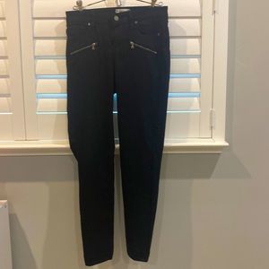 Paige indigo zip skinny jeans